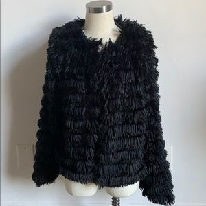 Shaggy Cardigan Faux Fur Coat